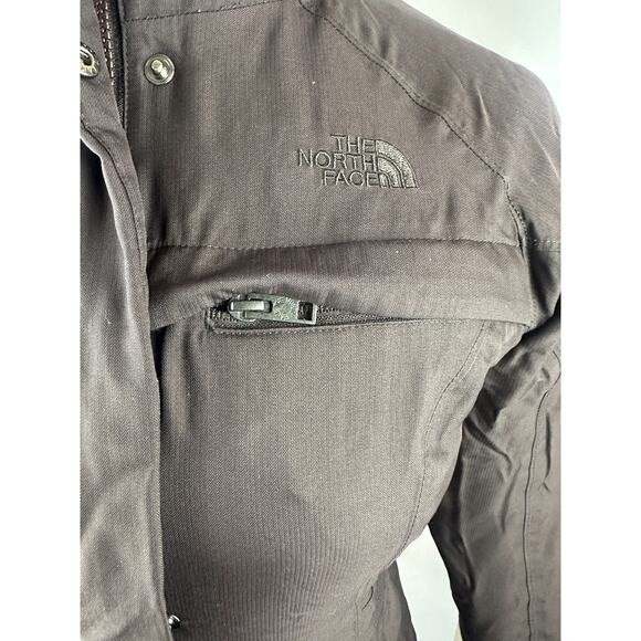 The North Face Parka Coat HyVent Goose Down Hooded Brown Winter Women’s Small - Picture 7 of 16